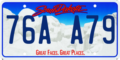 SD license plate 76AA79