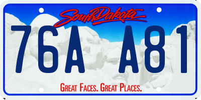 SD license plate 76AA81