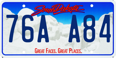 SD license plate 76AA84