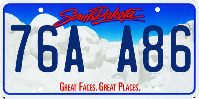 SD license plate 76AA86