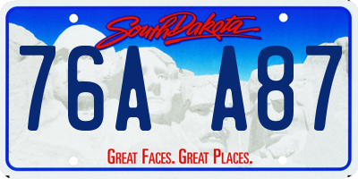 SD license plate 76AA87