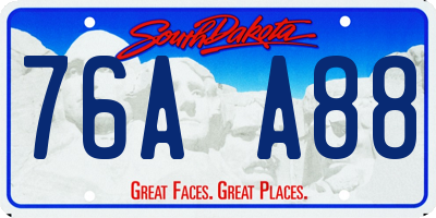 SD license plate 76AA88