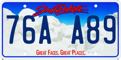 SD license plate 76AA89
