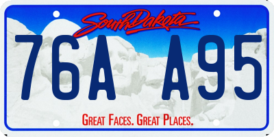 SD license plate 76AA95