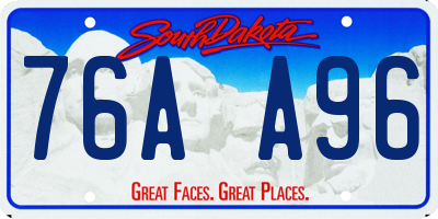 SD license plate 76AA96