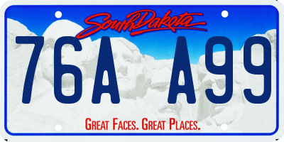 SD license plate 76AA99