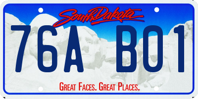 SD license plate 76AB01