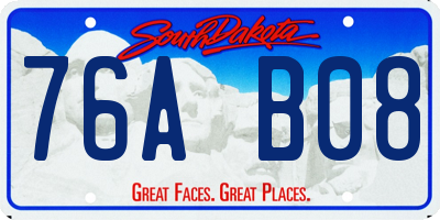 SD license plate 76AB08