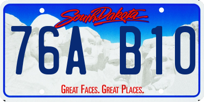 SD license plate 76AB10