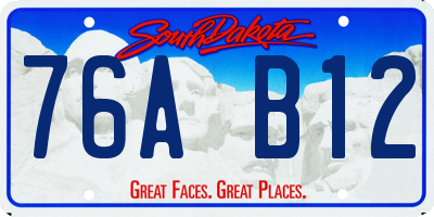 SD license plate 76AB12