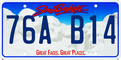 SD license plate 76AB14
