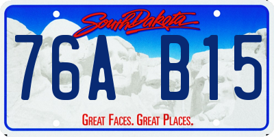 SD license plate 76AB15