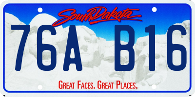 SD license plate 76AB16