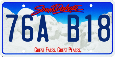 SD license plate 76AB18