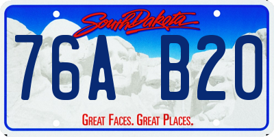 SD license plate 76AB20