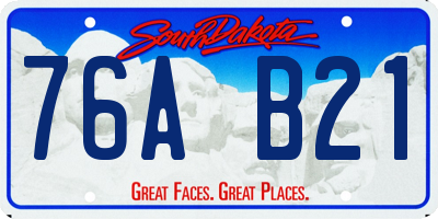 SD license plate 76AB21