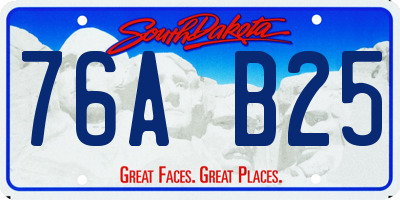 SD license plate 76AB25