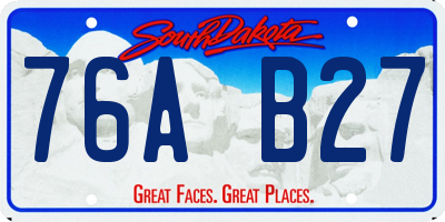SD license plate 76AB27