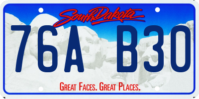 SD license plate 76AB30