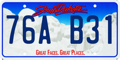 SD license plate 76AB31