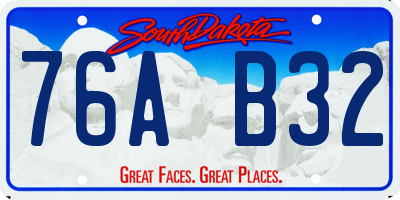 SD license plate 76AB32