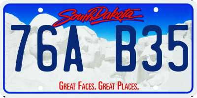 SD license plate 76AB35