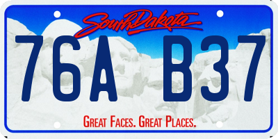 SD license plate 76AB37