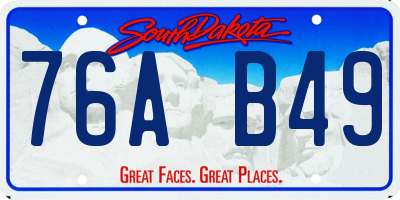 SD license plate 76AB49