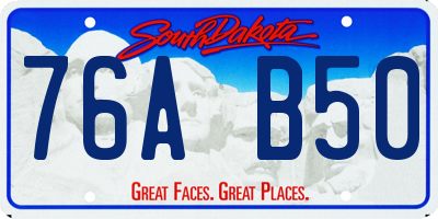 SD license plate 76AB50