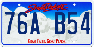 SD license plate 76AB54