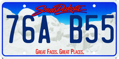 SD license plate 76AB55