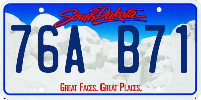 SD license plate 76AB71