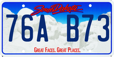 SD license plate 76AB73