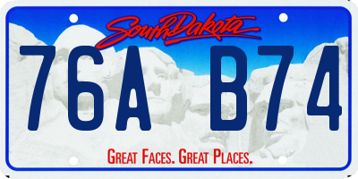 SD license plate 76AB74