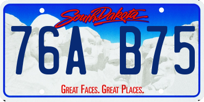 SD license plate 76AB75