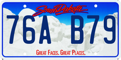 SD license plate 76AB79