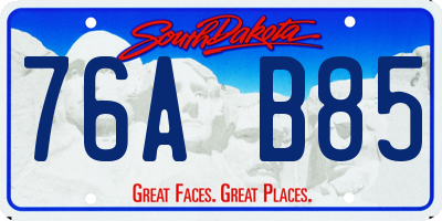 SD license plate 76AB85