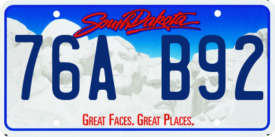 SD license plate 76AB92