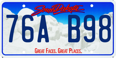 SD license plate 76AB98