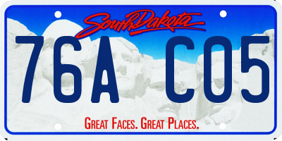 SD license plate 76AC05