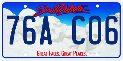 SD license plate 76AC06