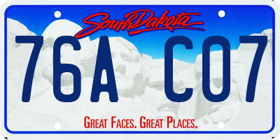 SD license plate 76AC07