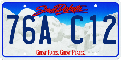SD license plate 76AC12