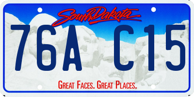 SD license plate 76AC15