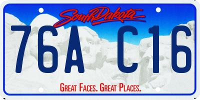 SD license plate 76AC16