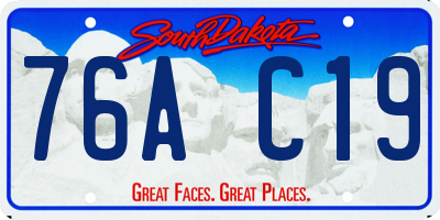 SD license plate 76AC19