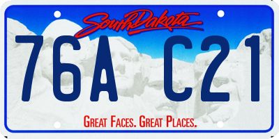 SD license plate 76AC21
