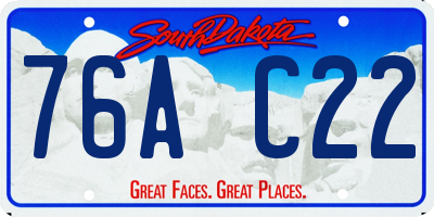 SD license plate 76AC22