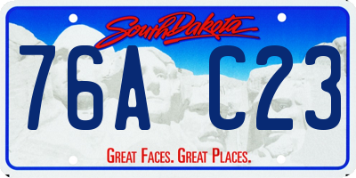 SD license plate 76AC23