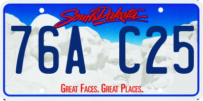 SD license plate 76AC25